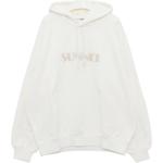 Худи с вышитым логотипом и шнурком Sunnei, белый - фото