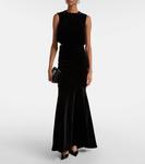 Кроп-топ из бархата с хлопком и бантиком Patou, Black - фото 2