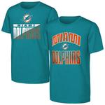 Футболка Youth Aqua Miami Dolphins Never Quit 2-pack Outerstuff - фото 2