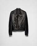 Кожаная байкерская куртка Prada, черный - фото