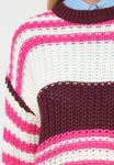 Джемпер Noisy May NMCHARLIE O NECK STRIPE, Windsor Wine/Cloud Dancer/Pink Yarrow/Red - фото 6