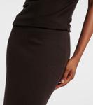 Длинное шерстяное платье Mabel на одно плечо Staud, Earth - фото 6