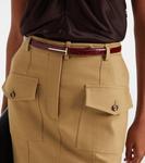 Кожаный ремень с эффектом крокодила Tom Ford, Ruby Red - фото 2