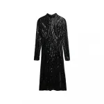 Платье Superdry Open Back long sleeve midi, черный - фото 9