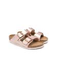 Birkenstock шлепанцы Arizona с эффектом металлик, розовый - фото