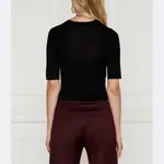 Шерстяная блузка приталенного кроя Pinko, черный - фото 3