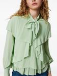 Блузка с воланами TWINSET, зеленый - фото 4