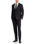 Костюм Capri Black Textured Solid Slim Fit Canali, черный - фото