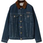 Джинсовая куртка с бархатным воротником MIU MIU, синий - фото