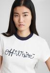 Футболка OFF-WHITE SCRIPT LOGO FITTED FITTED TEE, White/Blue/White - фото