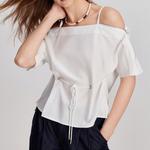 ELLE Рубашка Women's White Boat neck Moderate - фото 5