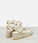 Кожаные эспадрильи rockstud на танкетке Valentino Garavani, белый - фото 3