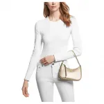 Jet Set Charm Small Metallic Pebbled Leather Pochette MICHAEL KORS, basic set (bag+dust bag) - фото 2
