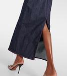 Джинсовое платье миди Alaïa, Bleu Fonce - фото 5