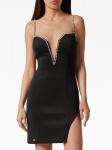 Philipp Plein платье мини с кристаллами, черный - фото 3