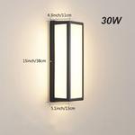 Комплект из 2 светодиодных настенных светильников, для наружного и внутреннего освещения, водонепроницаемость IP65, настенный светильник 30 Вт, алюминий, уличный светильник, ночник для входа, сада, балкона, гаража, коридора, теплый белый Rosikey, черный - фото 6