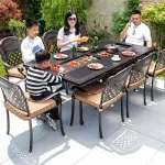 Комплект садовой мебели Green Water: 10 стульев Илизавета, стол с двойным грилем, 230х120 см, черный/бежевый - фото 2