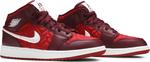Кроссовки Air Jordan 1 Mid SE GS Red Quilted, красный - фото 8