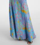 Печатное платье-халтер Versace, Azur+Multicolor - фото 6