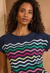 Футболка Love & Roses REGULAR FIT CREW NECK, Navy Multi Wave Stripe/Blue - фото 2