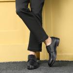 Мужские туфли HLA черные на низком каблуке - фото 7