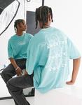 Голубая оверсайз-футболка ASOS DESIGN с принтом города Лос-Анджелес спереди и сзади ASOS DESIGN - фото 2