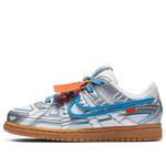 Кроссовки x off white rubber dunk Nike, голубой - фото