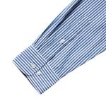 Рубашка Uniqlo Extra Fine Cotton Broadcloth Regular Fit, в полоску, синяя - фото 5