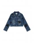 Джинсовая куртка для девочек Philipp Plein, синий - фото