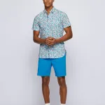 Футболка мужская синяя HUGO BOSS - фото 4