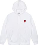Худи Comme des Garçons PLAY Zip Hoodie White, белый - фото
