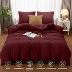 Комплект постельного белья Utopia Bedding, 3 предмета, 200x200/80x80 см, бургундия - фото 4