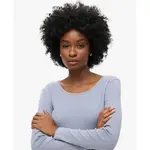 Лонгслив Superdry Fine Rib Scoop, синий - фото 4