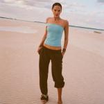 Топ SKIMS Cotton Jersey Asymmetrical, голубой - фото 5