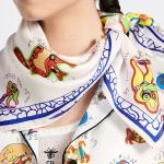 Шёлковый платок женский белый DIOR - фото 4