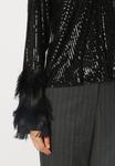 Блуза YASFLOW V NECK SEQUIN YAS, черный - фото