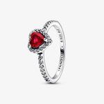 Кольцо Pandora Timeless Elevated Red Heart, серебро/красный - фото
