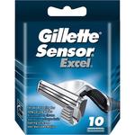 Бритвенные лезвия Sensor Excel для мужчин, 10 лезвий Gillette - фото