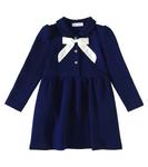 Платье с бантом Monnalisa, Blu Scuro - фото
