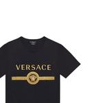 Футболка черная с вышитым логотипом Medusa VERSACE - фото 6