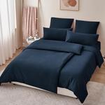 Комплект постельного белья RUIKASI, 4 предмета, 135х200/80x80, темно-синий - фото 4