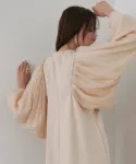 Платье-пончо из органзы с рукавами Bab, цвет Beige - фото