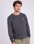 Свитер U.S. Polo Assn Vertical Textured Crew Neck, серый - фото 2