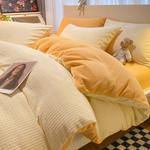 Пододеяльник MUJI с 3D-резным узором, 220х240 см, вафельный узор/молочно-оранжевый - фото