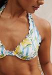 Топ бикини Next Bikini top, White Blue Stripe Lemon Print/Blue - фото 4