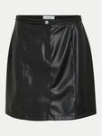 Юбка из искусственной кожи, стандартного кроя Vila, черный - фото