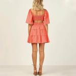 Платье Shy Velvet Square Neck Short Sleeves, оранжевый - фото 4