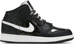 Кроссовки Air Jordan 1 Mid SE GS Black Glitter, черный - фото