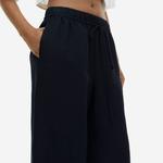 Брюки H&M Linen-blend Pull-on, черный - фото 8