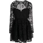 Кружевное мини-платье Self-portrait, черное - фото